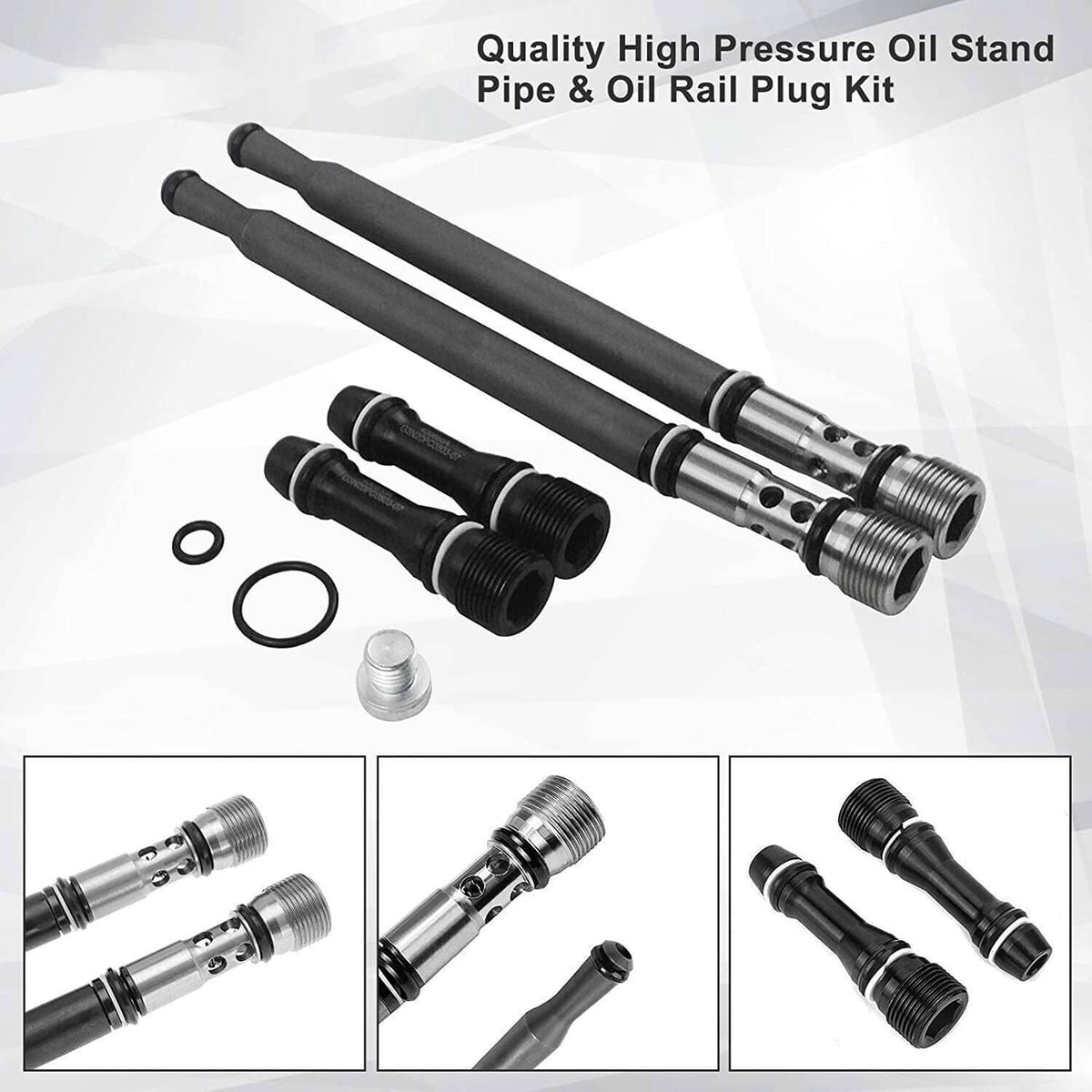 Bethesda Industrial 6E7Z9A332A For Ford F250 6.0L Diesel Oil Fuel Updated Stand Pipe Dummy Plug Set