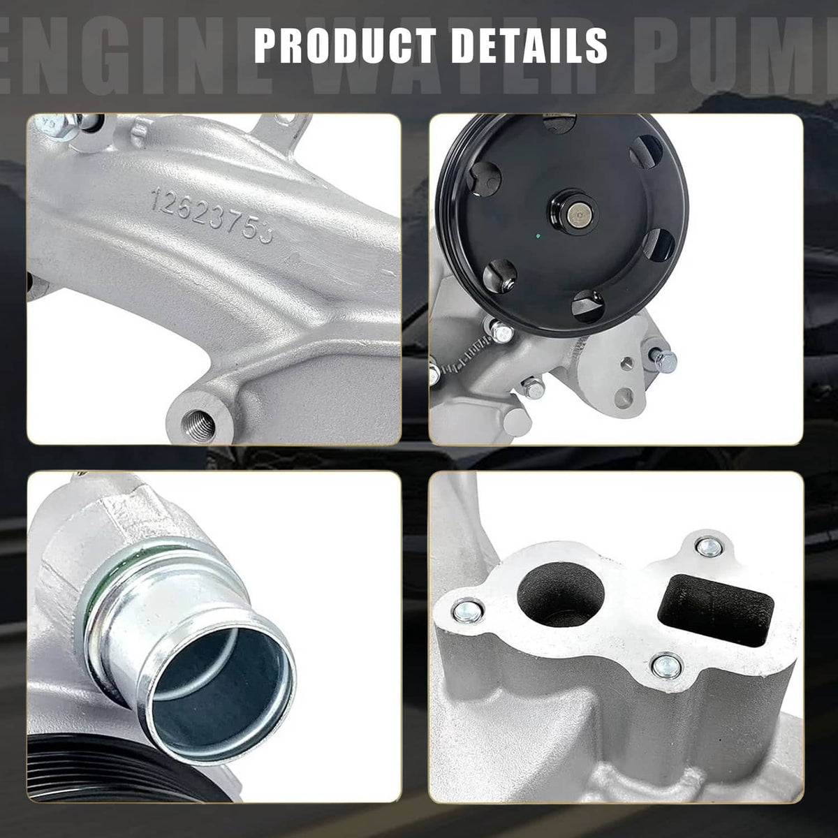 Bethesda Industrial Water Pump w/Thermostat for 2014-2020 Chevy Silverado 1500 GMC Sierra Cadillac