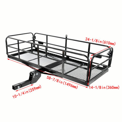Bethesda Industrial 500lbs Car SUV Folding Rack Cargo Basket Trailer Hitch Mount Luggage Carrier New