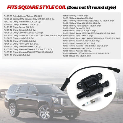 Bethesda Industrial 8 Pack UF413 Ignition Coils + 41-962 Spark Plugs + Spark Plug Wires For Chevy