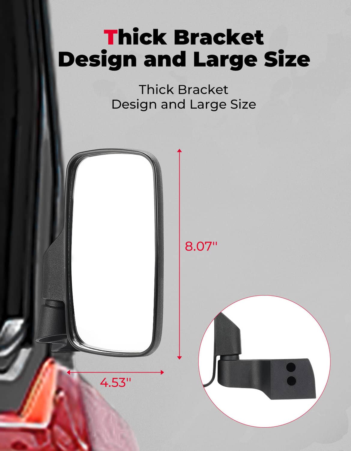 Bethesda Industrial Pair UTV Side View Mirrors Door Mounted for Polaris Ranger 1000 Crew XP SP 570