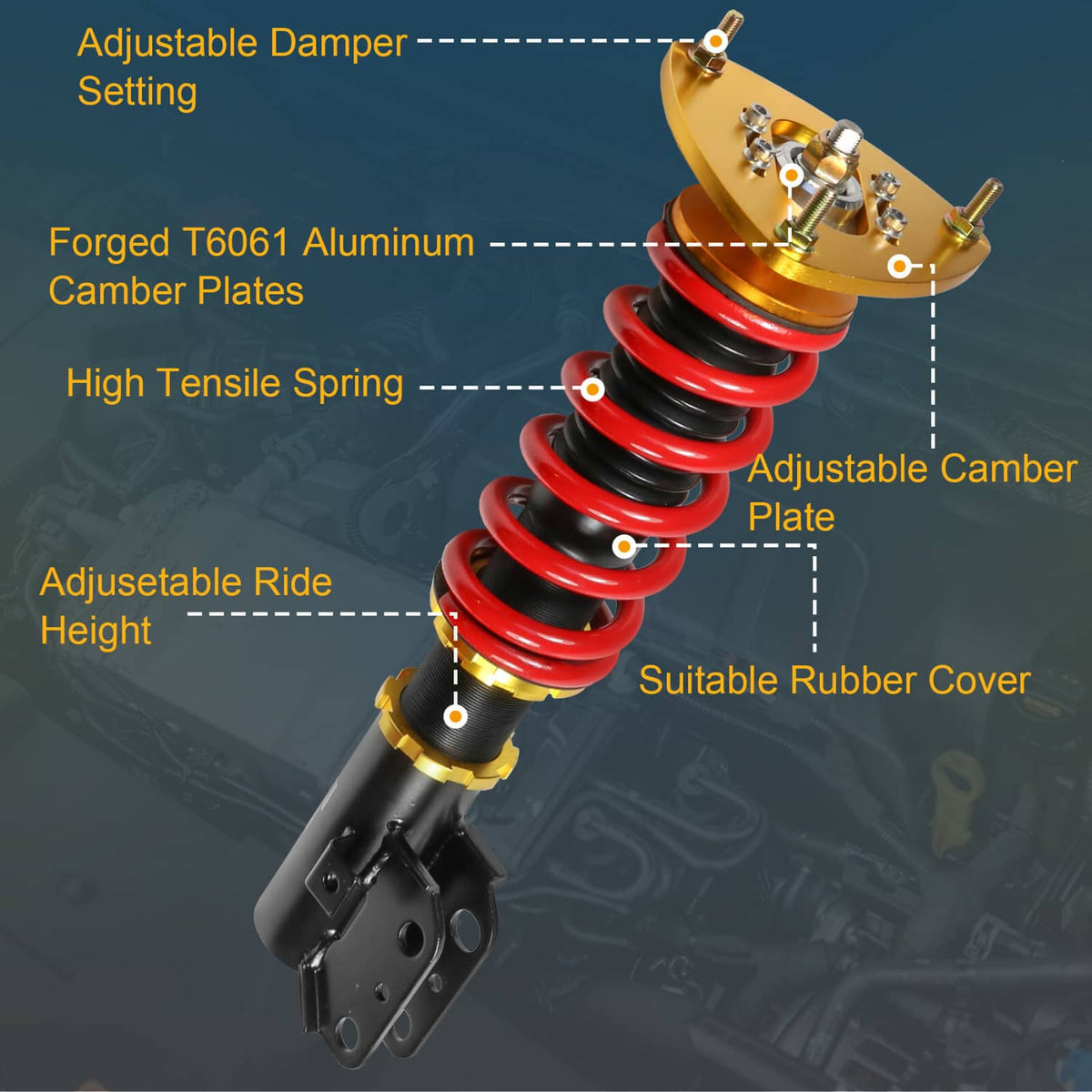 Bethesda Industrial 4X Coilover Struts Shocks Absorbers Adj Height For Subaru Impreza WRX GC8 93-01