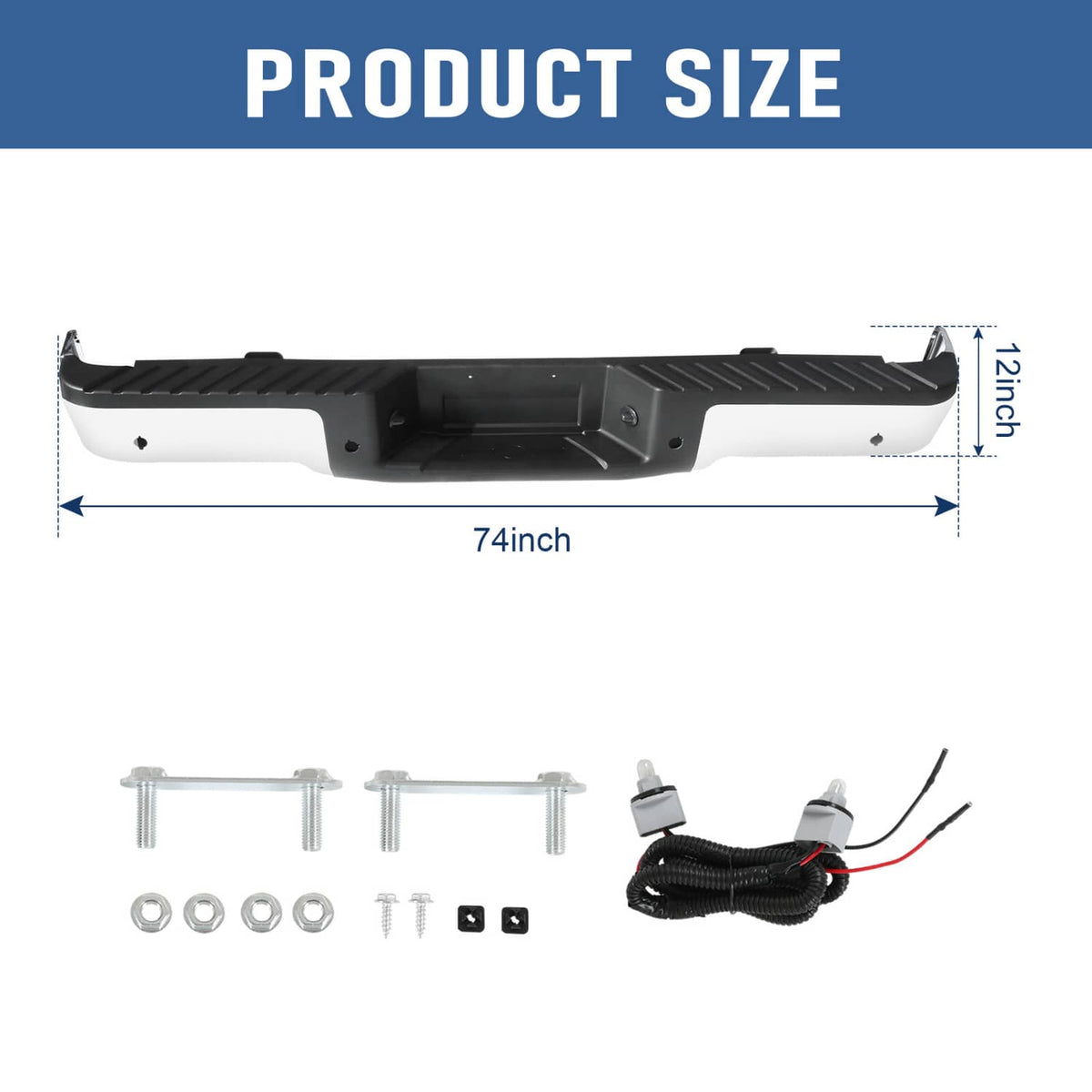Bethesda Industrial Chrome Rear Step Bumper Assembly With Sensor Holes For Ford F-150 F150 2009-2014