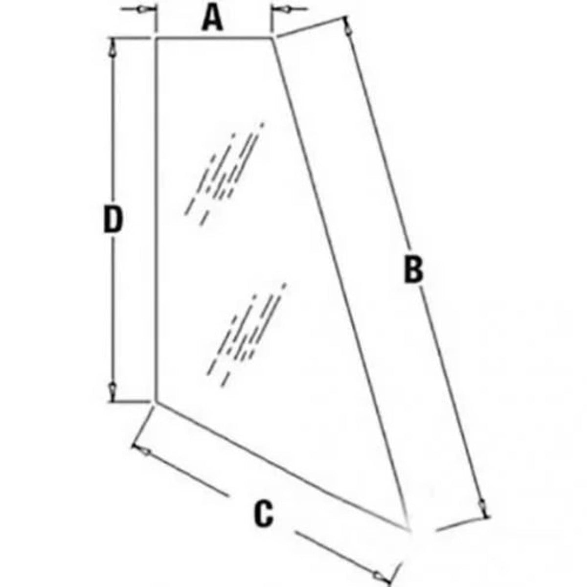Bethesda Industrial Cab Glass - Rear Corner Right Hand fits John Deere 310 310G 310SG 410 T164705