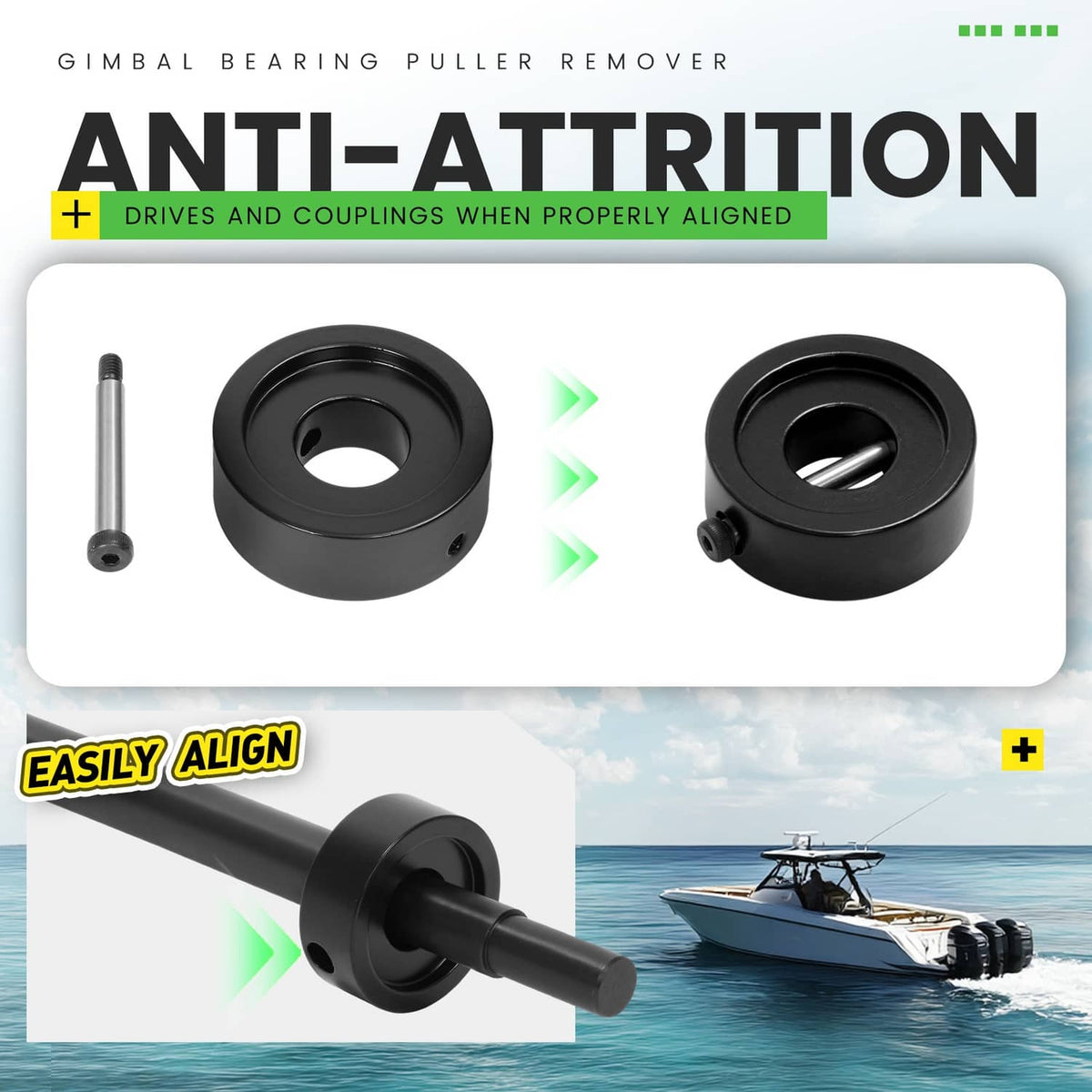 Bethesda Industrial BLK Gimbal Bearing Puller + Alignment Tool For Mercruiser Alpha Bravo MR OMC