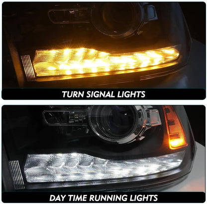 Bethesda Industrial Fit For 2009-2018 Dodge Ram 1500 2500 3500 Black Projector Headlights w/ LED DRL
