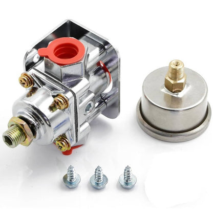 Bethesda Industrial Silver Low Fuel Pressure Regulator Gauge 12-804 for Carburetor Carb Quick Fuel