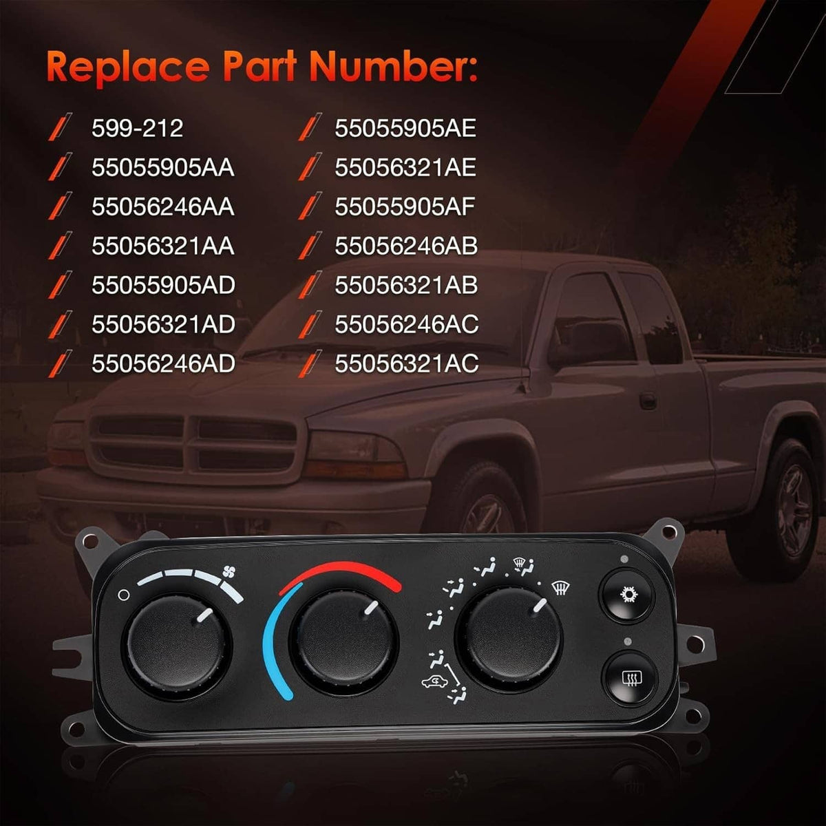 Bethesda Industrial A/C Heater Climate Control Module 599-212 For 2002-2005 Dodge Ram 1500 2500 3500