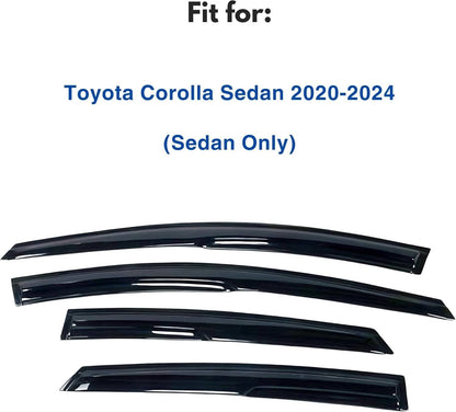 Bethesda Industrial New For 2020-2025 Toyota Corolla Sedan JDM Mugen Style Window Visors Rain Guards