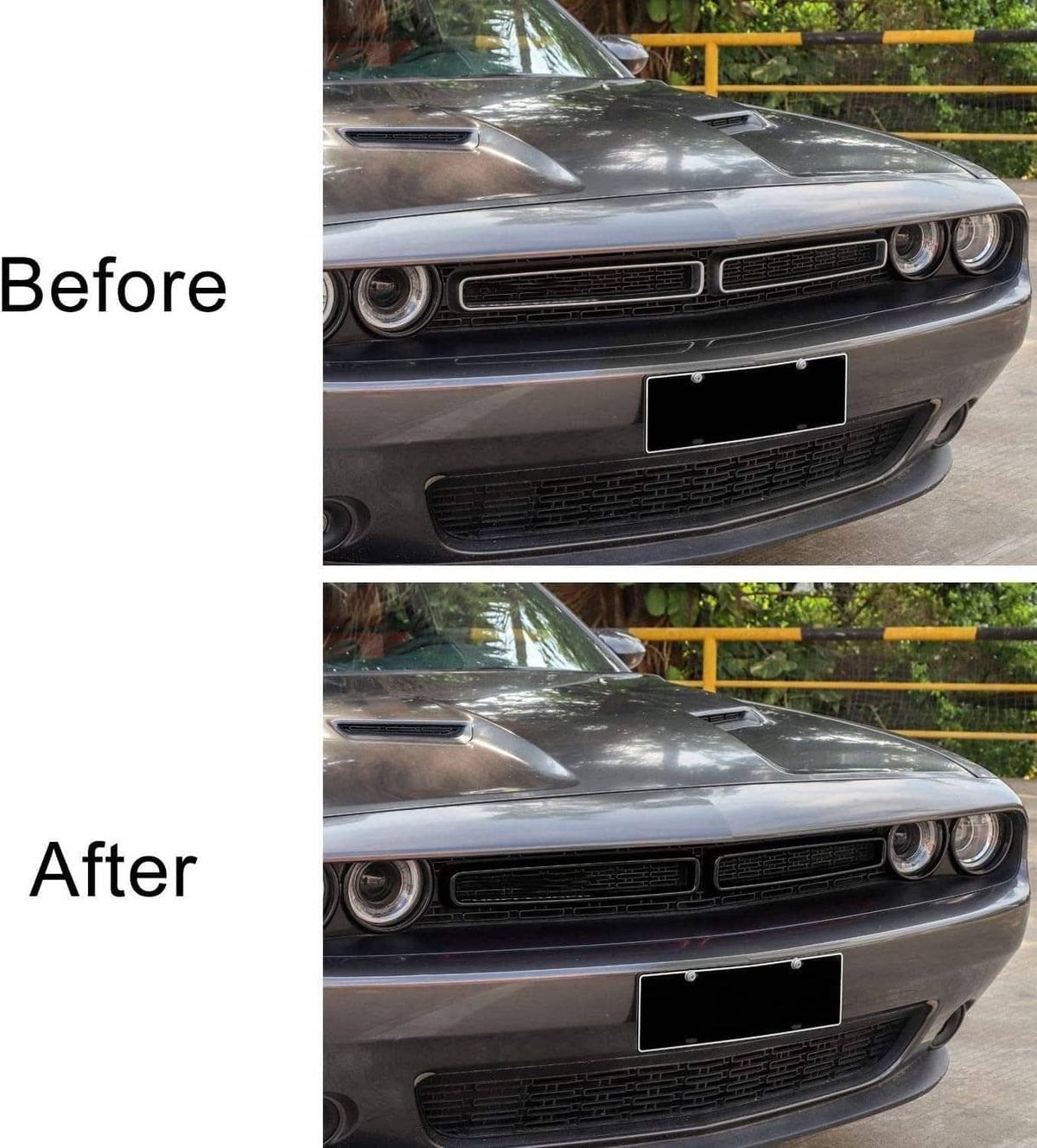 Bethesda Industrial Black Front Grill Mesh Grille Inserts Trim Cover for Dodge Challenger 2015-up