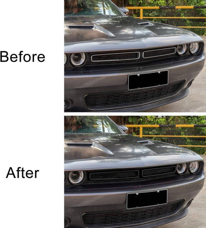 Bethesda Industrial Black Front Grill Mesh Grille Inserts Trim Cover for Dodge Challenger 2015-up