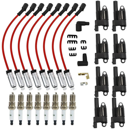 Bethesda Industrial For GMC Chevy Silverado 1500 5.3L 6.2L 8Pack Round Ignition Coil Spark Plug Wire