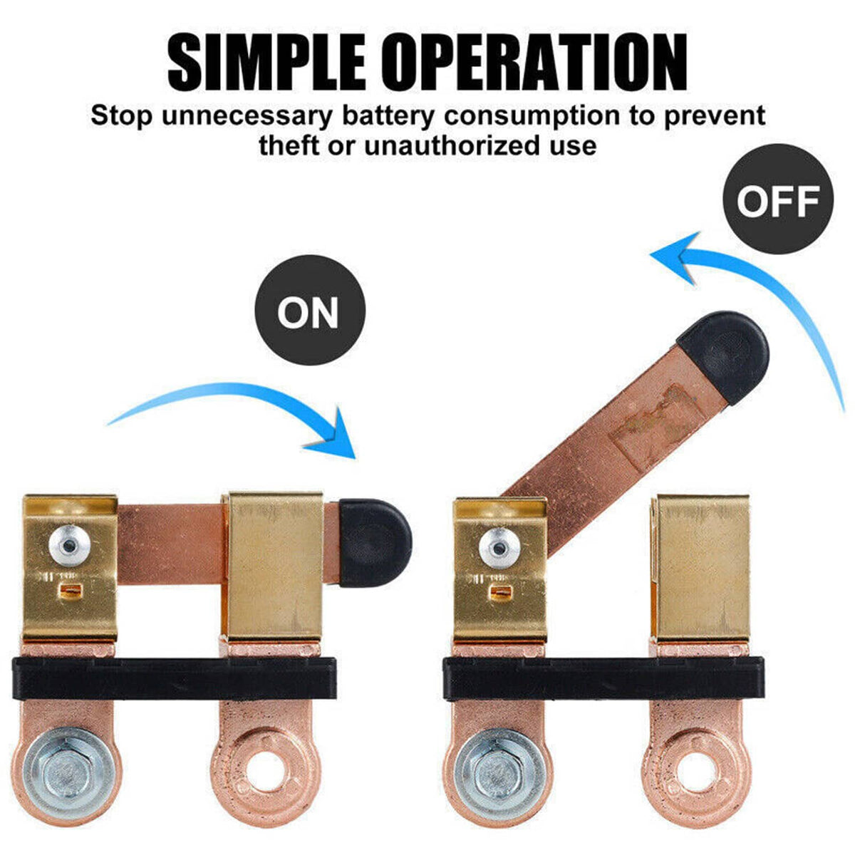 Bethesda Industrial Auto Battery Disconnect Switch Blade Side Post Terminal Car Shut Cut Off Vehicle