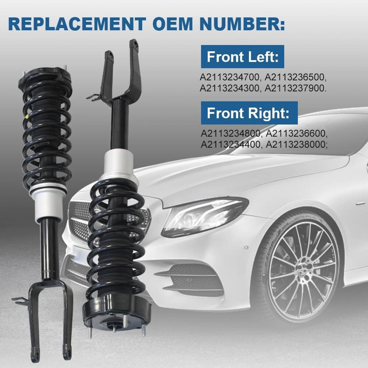 Bethesda Industrial 2Pcs Front Shock Strut Assys For 2006-2009 Mercedes-Benz E350 4Matic Sedan Wagon