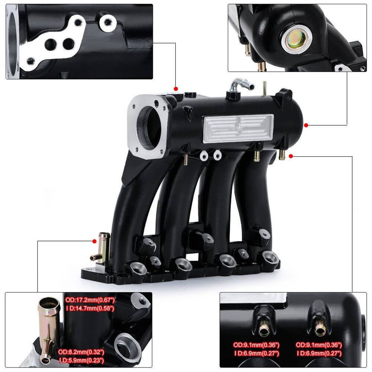 Bethesda Industrial D-Series Intake Manifold +70mm Throttle Body For Honda Civic CRX DEL SOL D15 D16