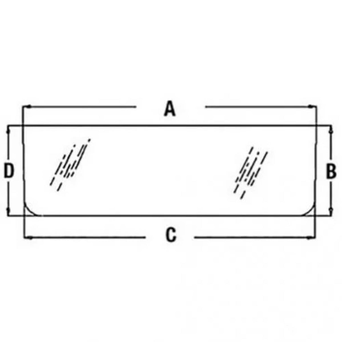 Bethesda Industrial Cab Glass - Rear Window Middle fits John Deere 300 300D 310 310D 410 AT87527