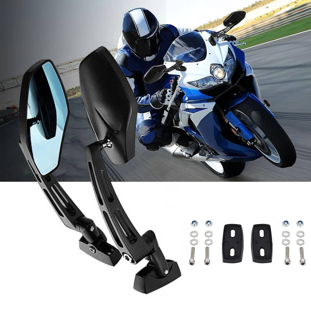 Bethesda Industrial Rearview Side Racing Mirrors For Suzuki GSX1300R Hayabusa 1999-2023 Motorcycle
