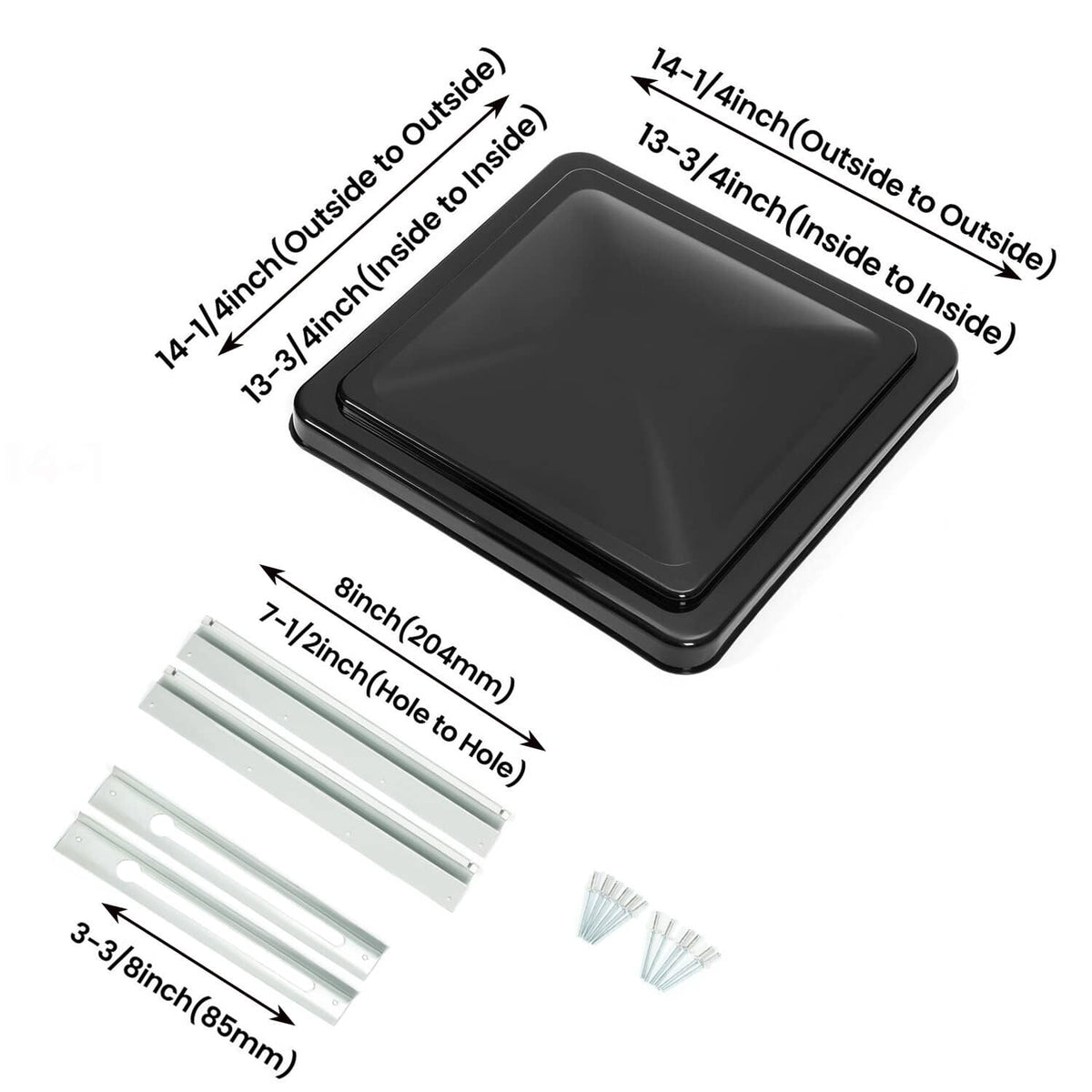 Bethesda Industrial (2) pcs 14"X14" RV Roof Black Vent Cover For Camper Trailer roof Vent Cover