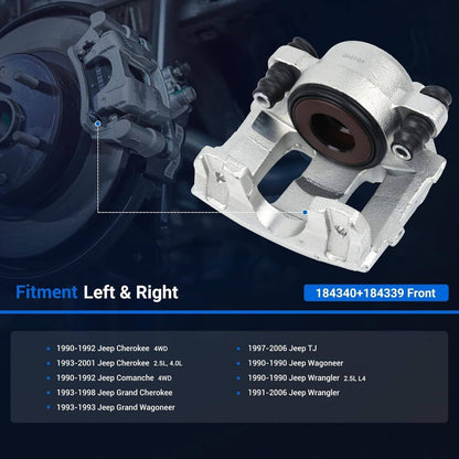Bethesda Industrial 2x Front Brake Calipers for Jeep Grand Cherokee Comanche XJ Wrangler TJ LH & RH