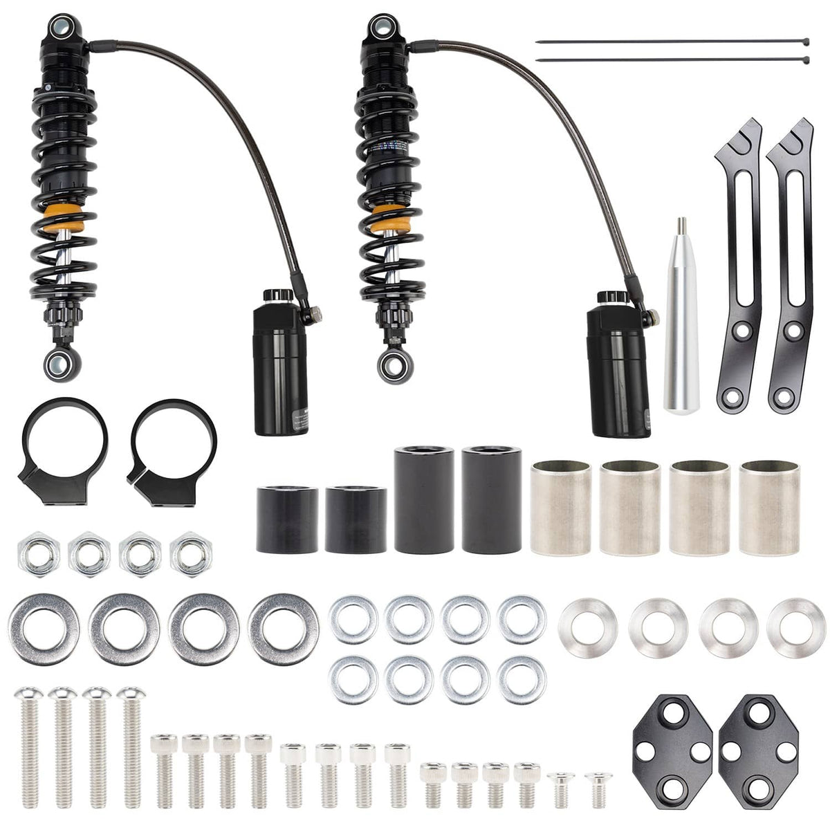Bethesda Industrial Remote Reservoir Suspension Shocks For Harley Touring Road King/Glide  2014-2025