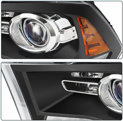 Bethesda Industrial Fit For 2009-2018 Dodge Ram 1500 2500 3500 Black Projector Headlights w/ LED DRL