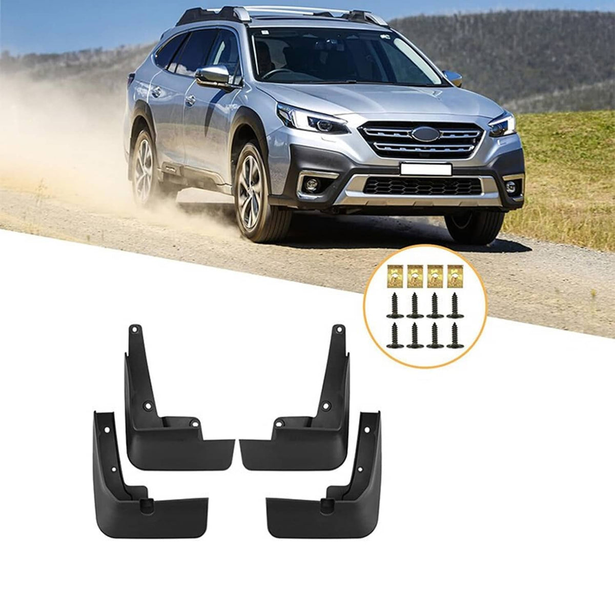 Bethesda Industrial Front & Rear Mud Flaps Mudguards Splash Guard Set for 2021-2024 Subaru Outback