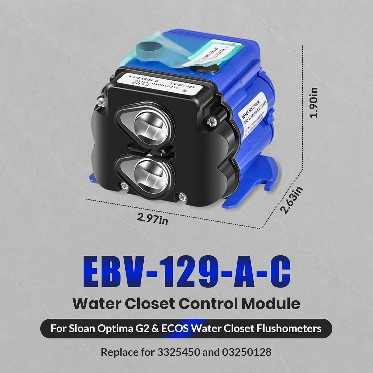 Bethesda Industrial EBV-129-A-C Toilet Flush Control Module, for Sloan Optima G2 & ECOS, 1 Pack