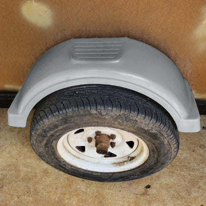 Bethesda Industrial For 13" Wheels Tires Skirt Boat Gray Plastic Pair 2 Single Axle Trailer Fenders