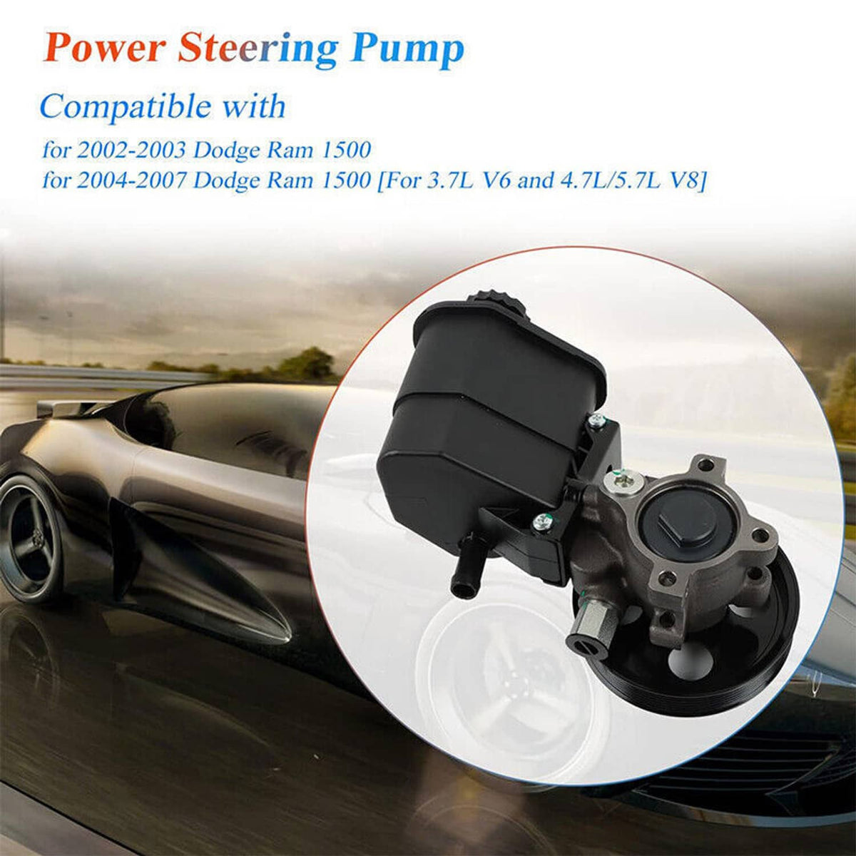 Bethesda Industrial New Power Steering Pump w/ Reservoir & Pulley For 04-07 Dodge Ram 1500 3.7L 4.7L