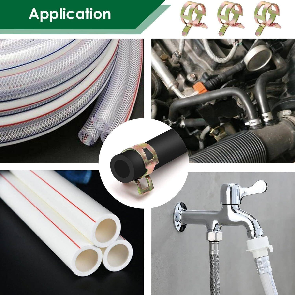 Bethesda Industrial 115PC 6-22mm Spring Hose Clamps Fastener Fuel Water Line Pipe Air Tube Clips Kit
