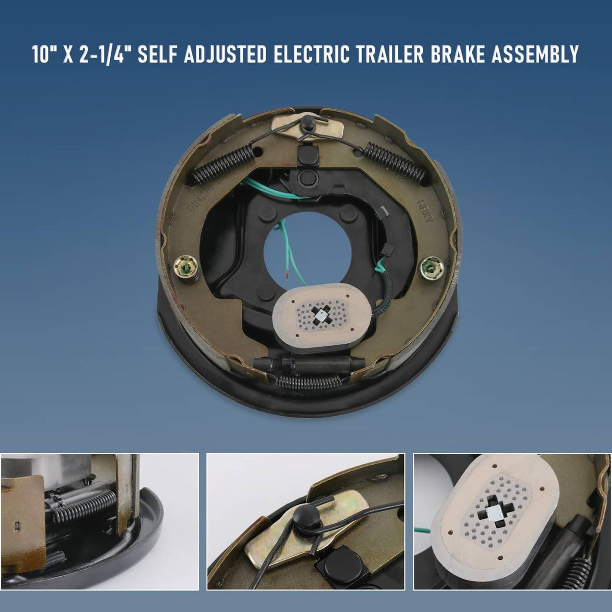 Bethesda Industrial 2 Pairs 3500 lbs Electric Trailer Brake 10"x2-1/4" Self-Adjusting Assembly