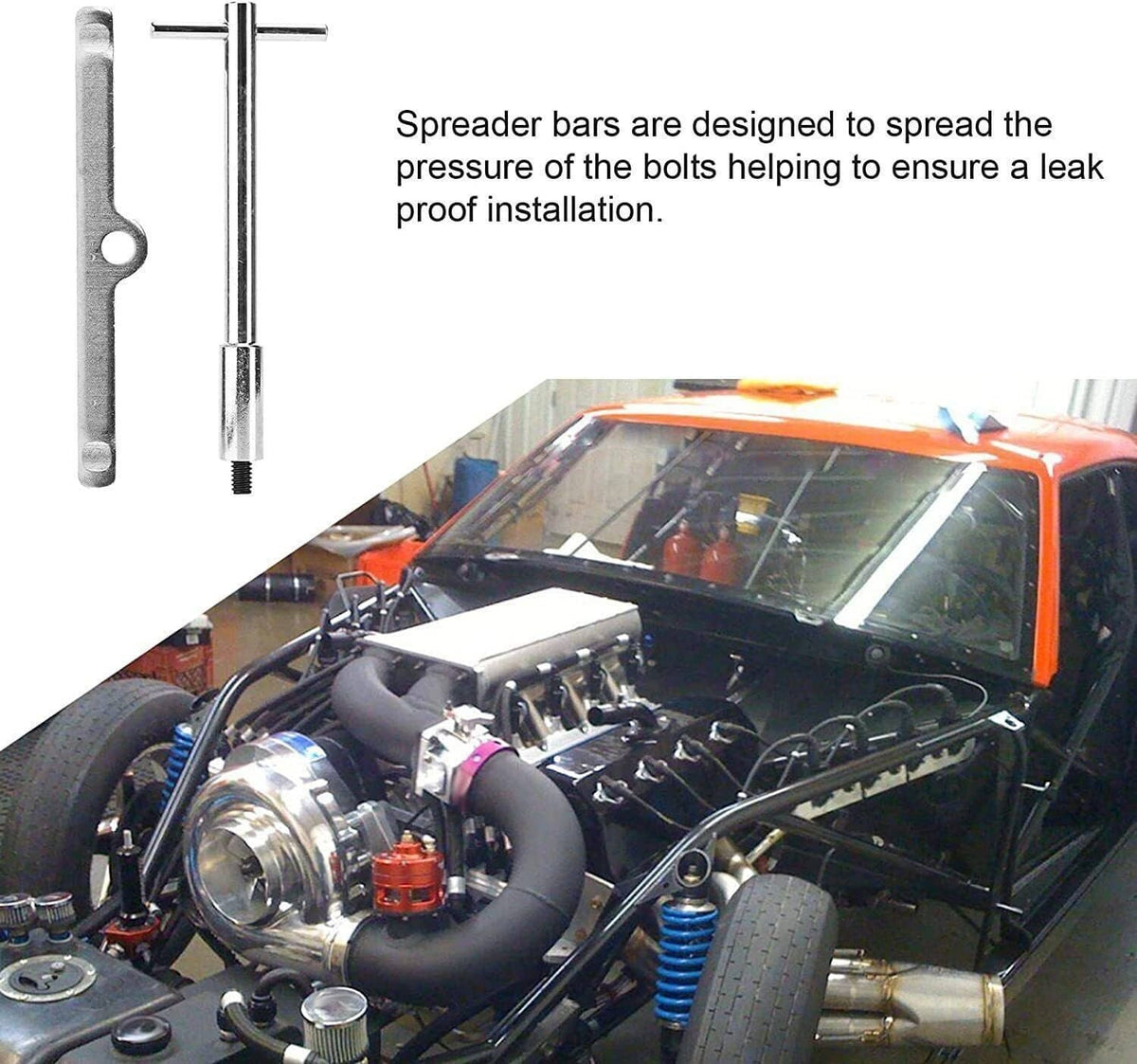 Bethesda Industrial Chrome T-Bar, 4-1/4" Tall Valve Cover Bolts, Hold Down Kit for Chevy SBC 283-350