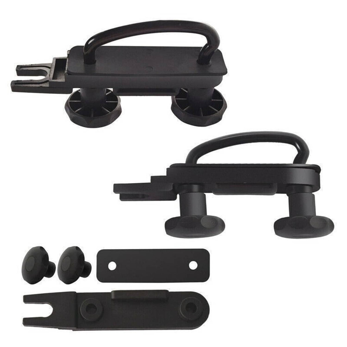 Bethesda Industrial 4Pcs Roof Box U-Bolt Clamps Cargo Carrier Roof Rack Bracket Van Mounting Black