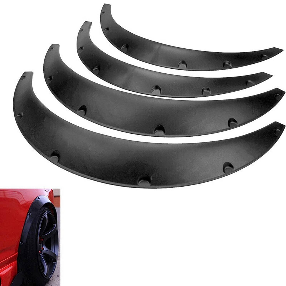 Bethesda Industrial 4x Fender Flares Polyurethane Wide Car Wheel Arches Body Kit Universal Balck