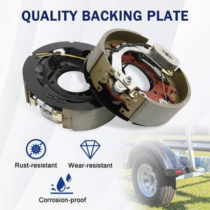 Bethesda Industrial Electric Trailer Brake Assembly Pair For 10K lbs Axle w/Shields 12-1/4"x3-3/8"