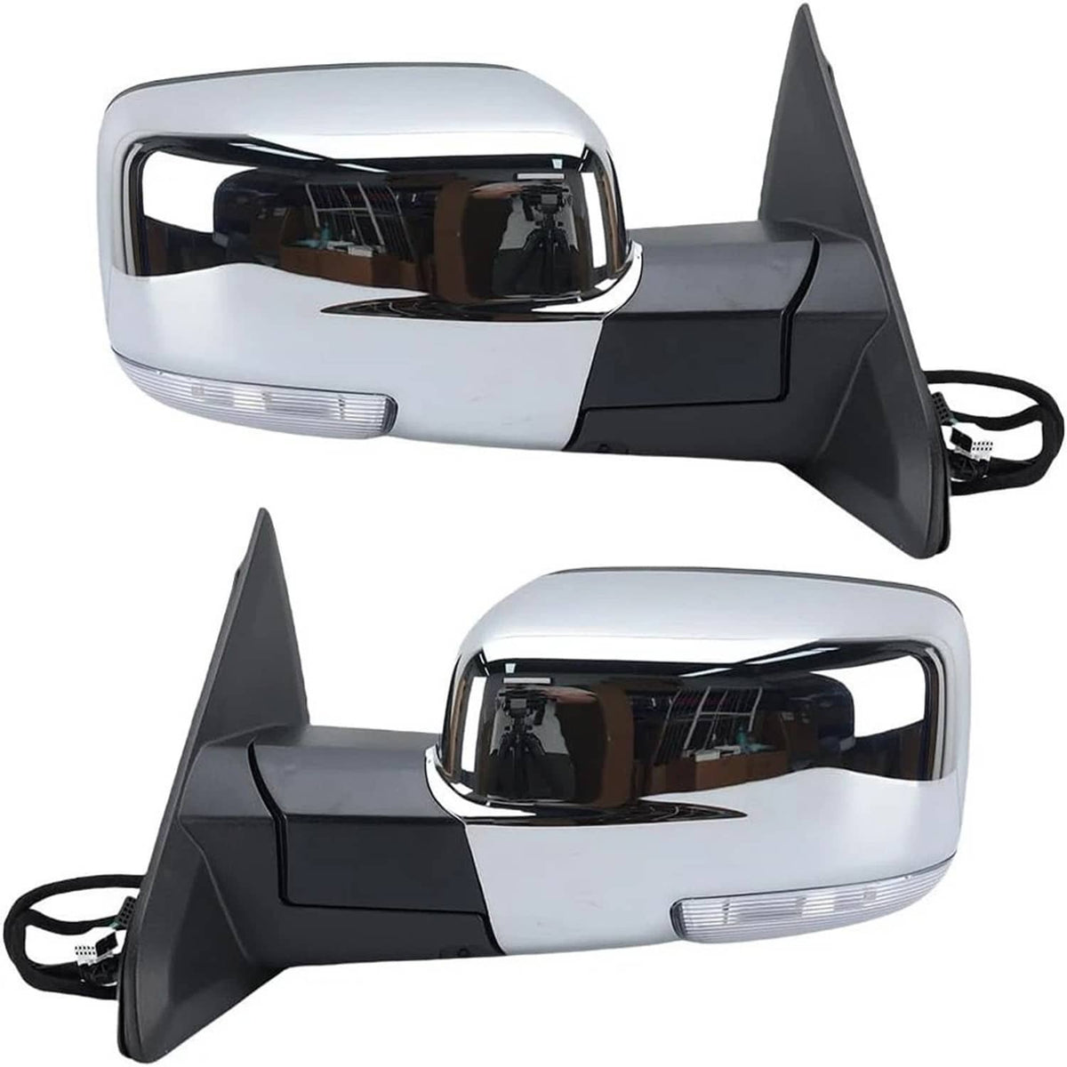 Bethesda Industrial Pair For 2013-2019 Ram 1500 Side Mirror Chrome Power Fold Heated Temper Sensor