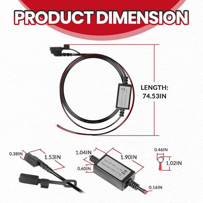 Bethesda Industrial 010-12953-03 Motorcycle Power Cable for Garmin Tread and zūmo XT Navigators 5.5"