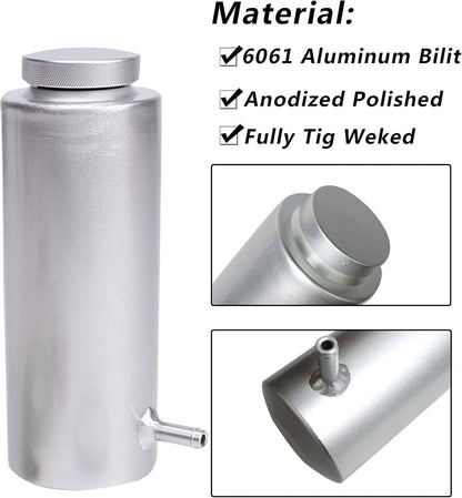 Bethesda Industrial New Universal Radiator Coolant Catch Tank Overflow Reservoir 800ml Aluminum