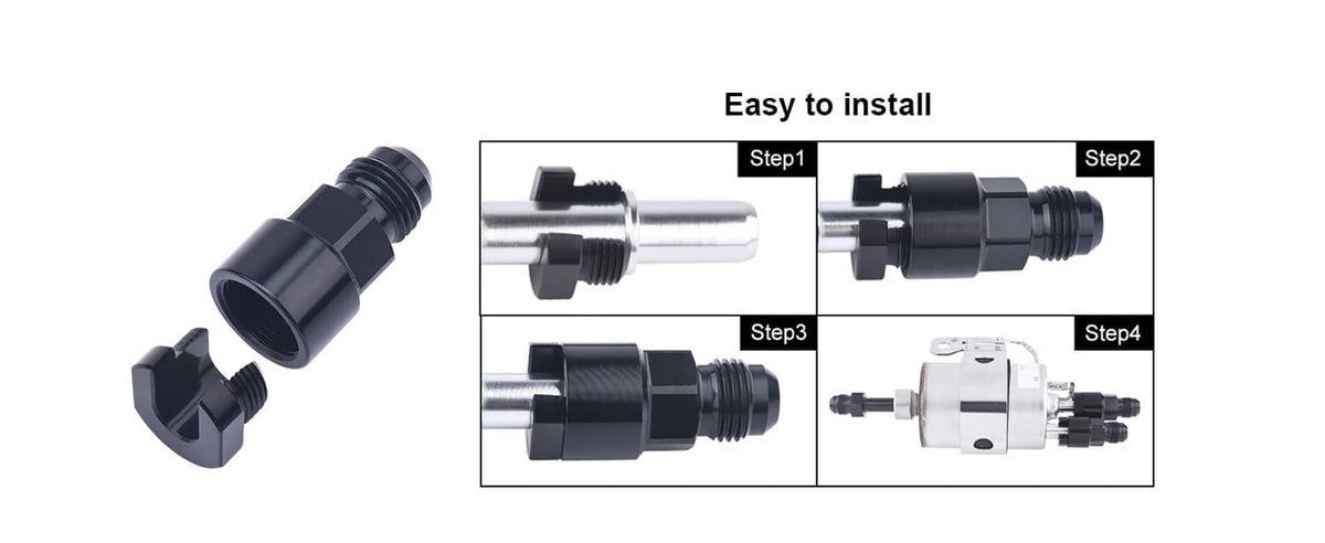 Bethesda Industrial 2Pcs 6AN Fuel Adapter Fit For To 3/8 & 5/16 GM Quick Connect W/Thread EFI Female