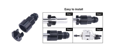 Bethesda Industrial 2Pcs 6AN Fuel Adapter Fit For To 3/8 & 5/16 GM Quick Connect W/Thread EFI Female