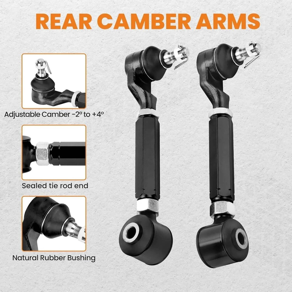 Bethesda Industrial 6pcs Rear Upper + Lower Control Toe Camber Arms for 2003-2007 Honda Accord