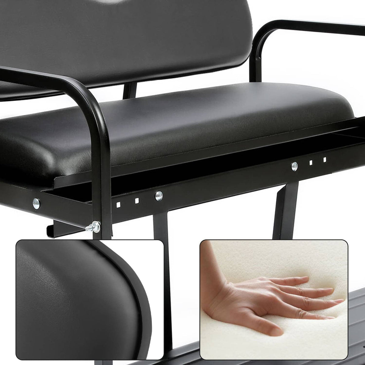 Bethesda Industrial Golf Cart Flip Folding Rear Back Seat Kit Black For EZGO Marathon Pre-1994