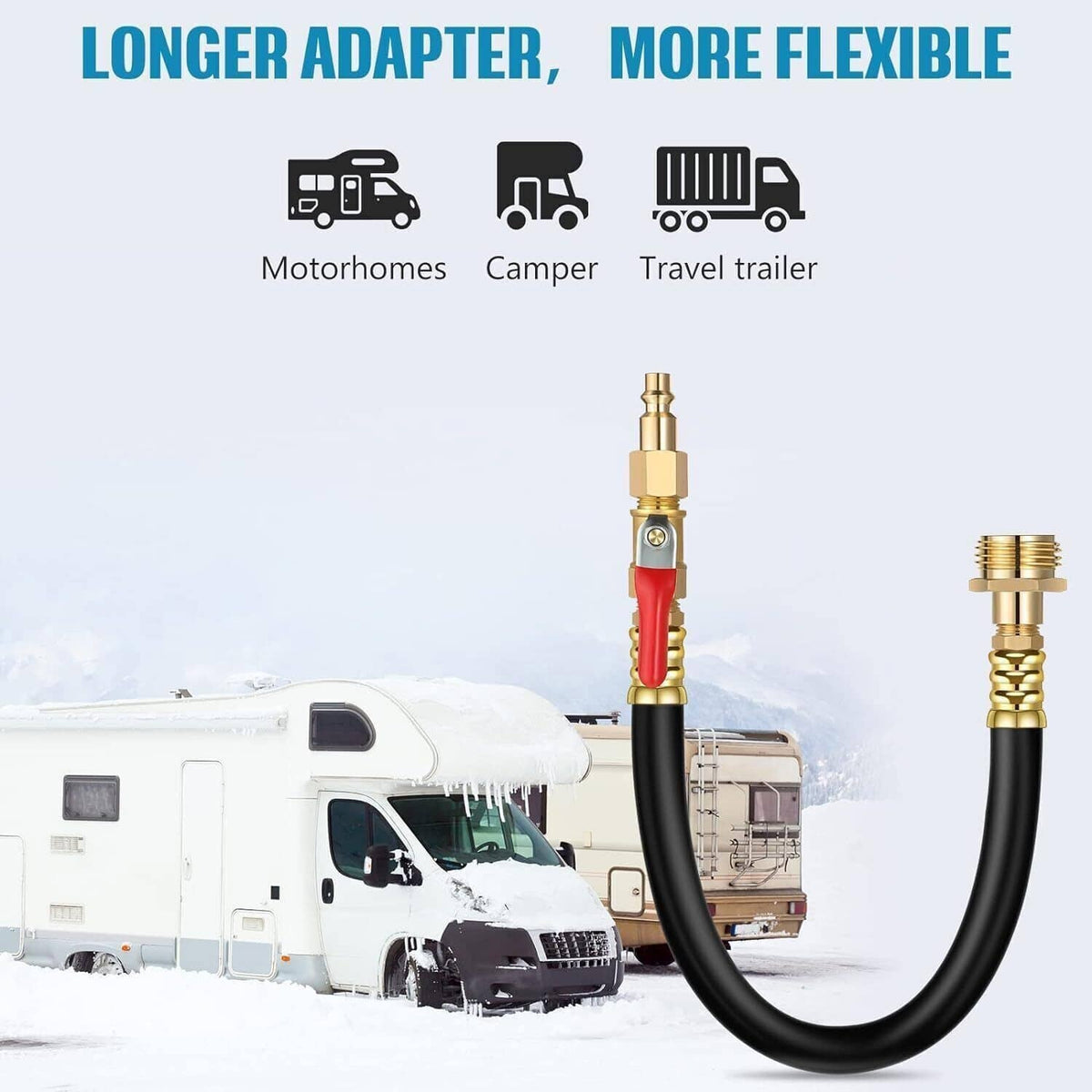 Bethesda Industrial Camper Winterizing Kit Blowout Shut Off Valve Adapter Hose Faucet For RV Trailer