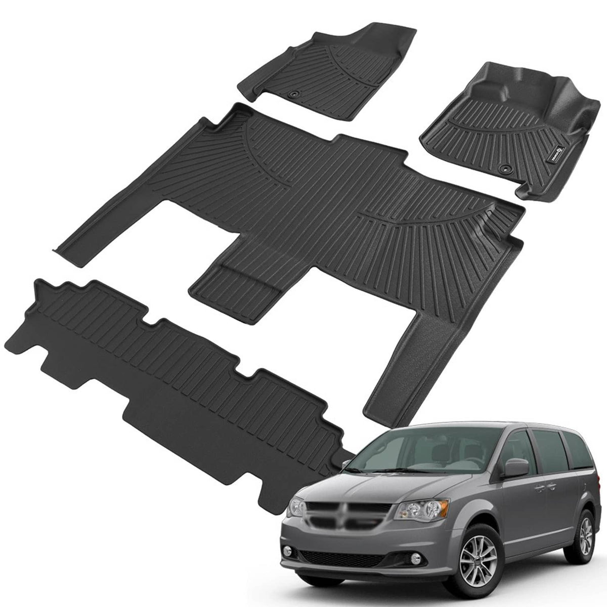 Bethesda Industrial For 2008-2016 Chrysler Town & Country Grand Caravan 7 Seats Floor Mats Liner