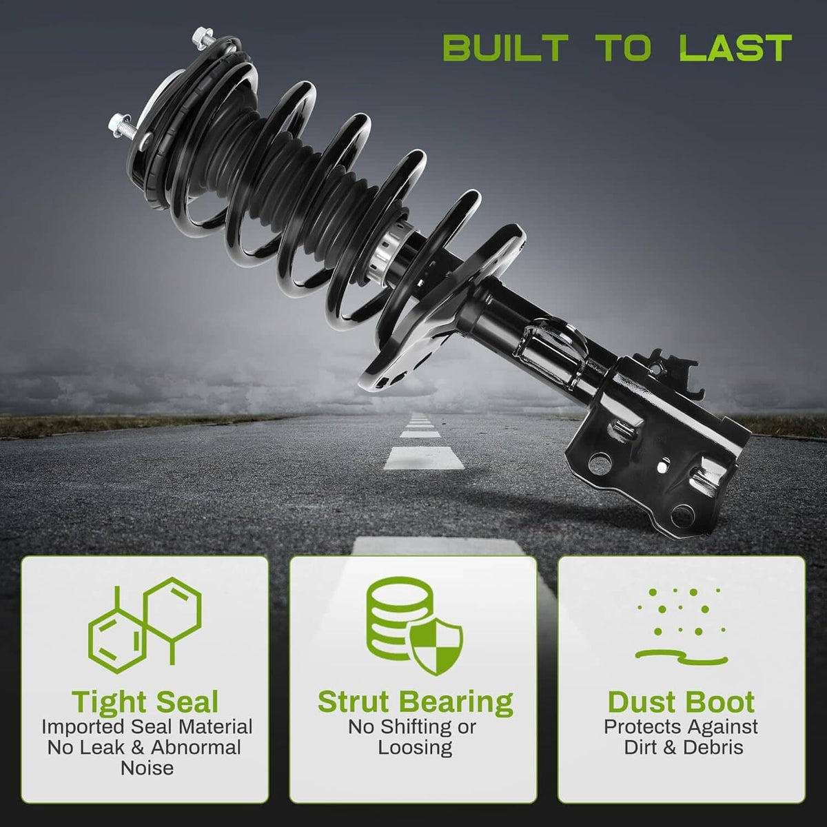 Bethesda Industrial Set Front Complete Struts Shocks & Coil Springs For 2010-2015 Toyota Prius 1.8L