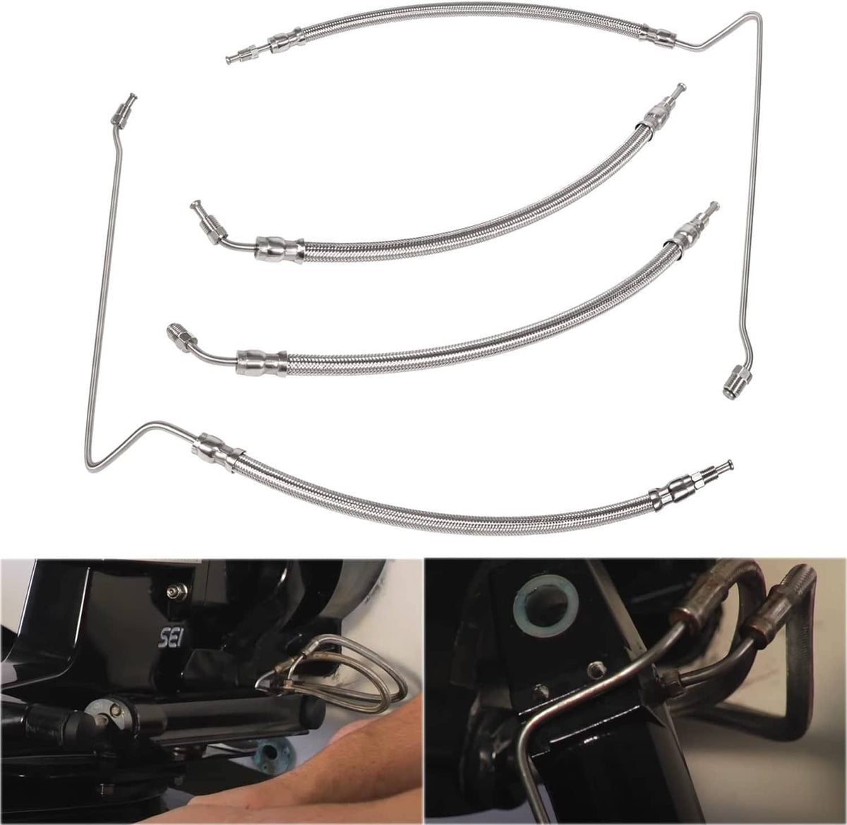 Bethesda Industrial 9B-104A Trim Tilt Hydraulic Ram Cylinder Hose Kit Fit for Mercruiser Alpha One
