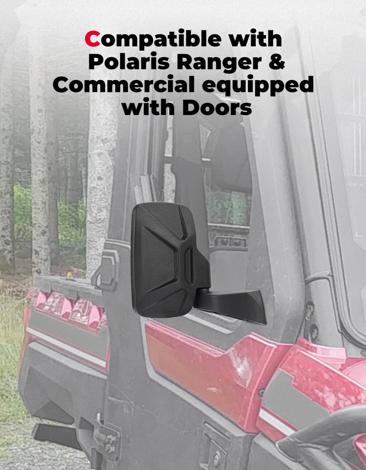 Bethesda Industrial Pair UTV Side View Mirrors Door Mounted for Polaris Ranger 1000 Crew XP SP 570