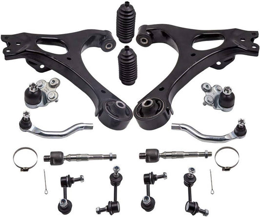 Bethesda Industrial 14Pcs Lower Control Arms & Ball Joint Sway Bar Tie Rod For 2006-2011 Honda Civic