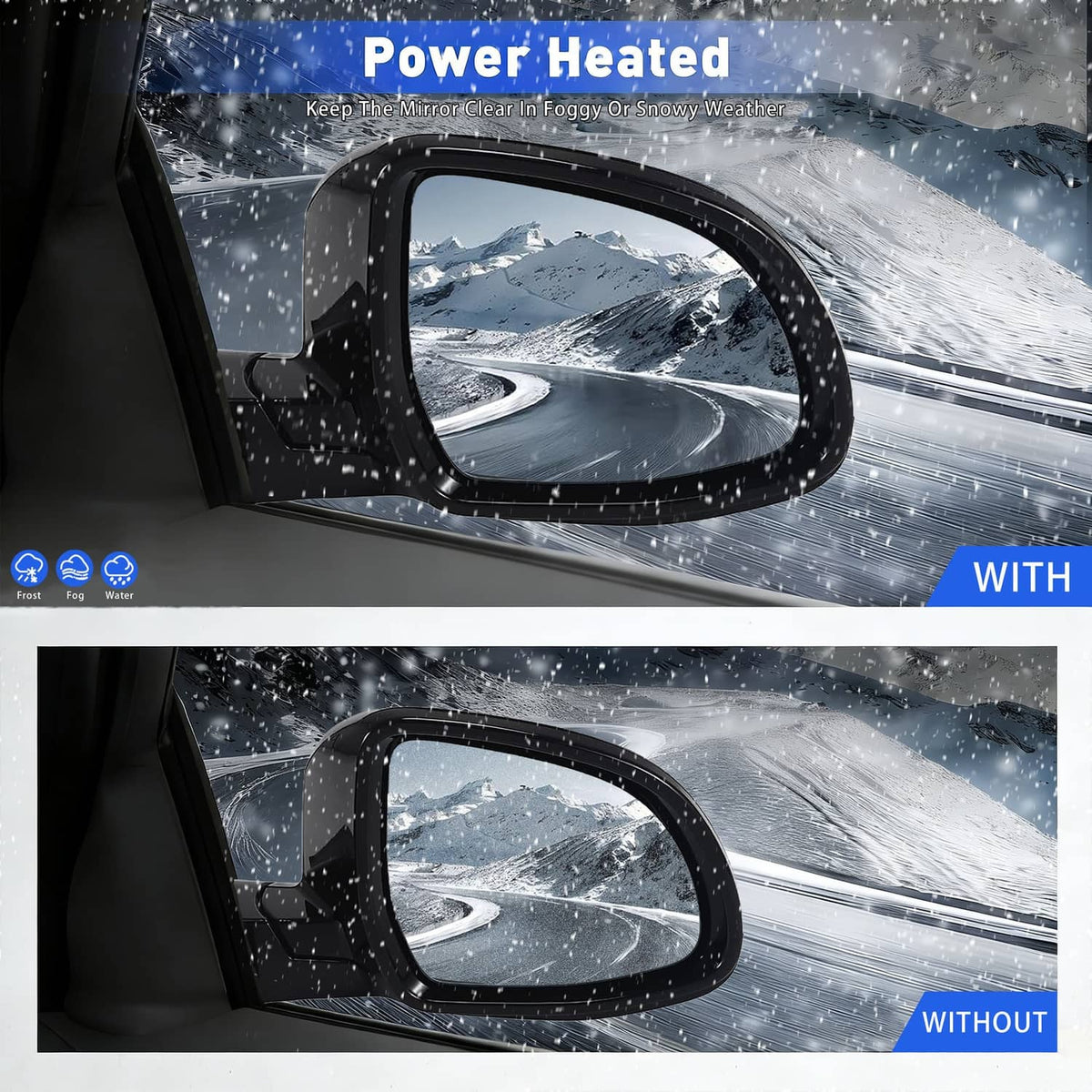 Bethesda Industrial Fits BMW 320i 330i 330e 2019-2023 Passenger Right Mirror With Blind Spot Black