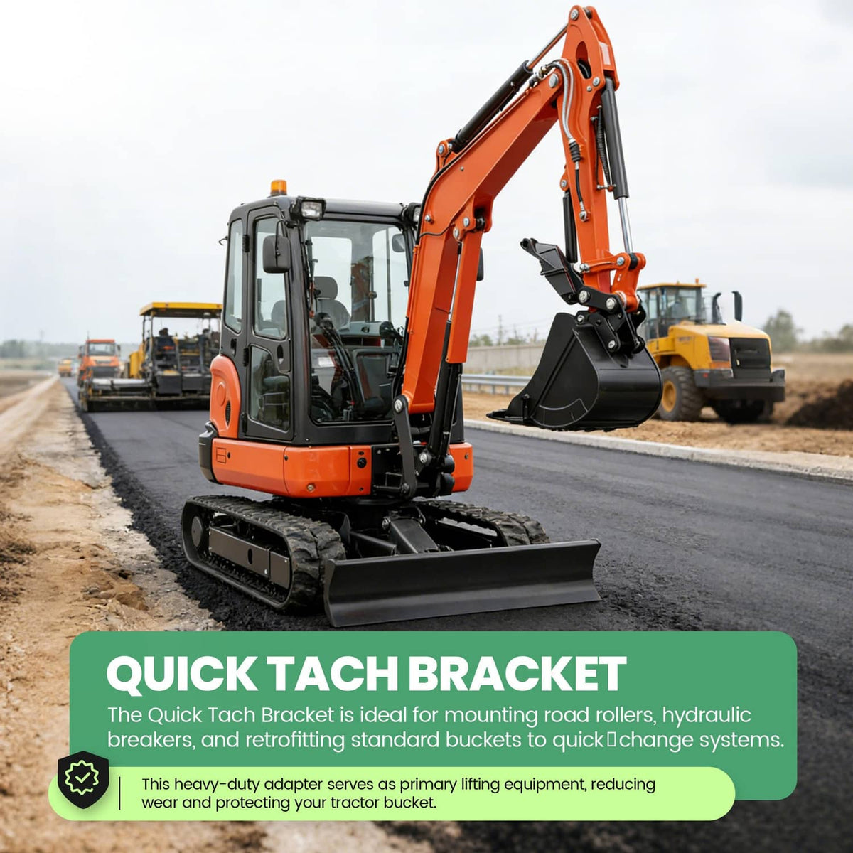 Bethesda Industrial W/Plate Quick Attach Brackets Bucket Ears For Kubota KX040 U35 KX71 KX91 KX121